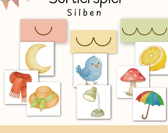 Sortierspiel Silben | Vorbereitung Lesen lernen | Material Montessori | Kindergarten Kita | Arbeitsblätter Vorschule | PDF
