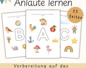 Anlaute lernen | Arbeitsblätter Vorschule & Kindergarten | Vorschulheft Buchstaben lernen | Montessori Material PDF