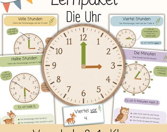 Kit para aprender a leer la hora | Aprender a decir la hora | Juego educativo | Folleto de reconocimiento de la hora | Materiales para preescolar | Hojas de trabajo para jardín de infancia y primaria | PDF