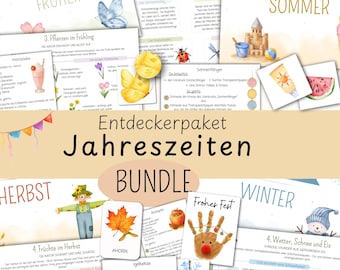 Seasons BUNDLE | Explorer Kit Project Folder Kindergarten | Montessori Materials Animals Nature Crafts Picture Cards | PDF