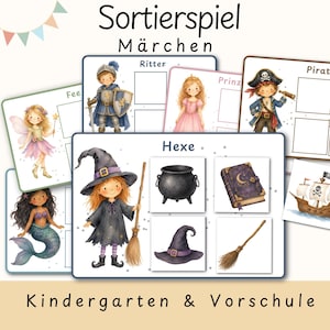 Märchen Sortierspiel | Montessori Material PDF | Lernspiel Legespiel Bildkarten | Kita Kindergarten Vorschule | DIY Spielzeug