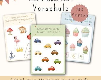 Tarjetas didácticas para preescolar | Aprendizaje de letras y números, actividades infantiles para viajes | Folleto de aprendizaje para jardín de infancia/preescolar | Materiales de aprendizaje Montessori