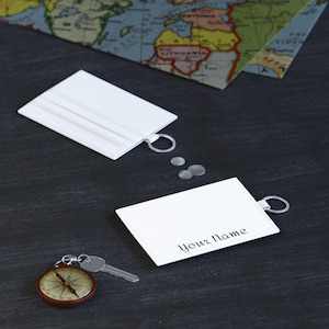 Tarjetero de cuero personalizado, billetera minimalista, organizador de llaves y tarjetas, regalo perfecto para ella, esencial de viaje