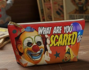 Creepy Clown Accessory Pouch – Halloween Makeup Bag, Carnival Gift