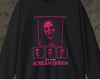 Scream Queen Sweatshirt: Spooky Horror Graphic Crewneck