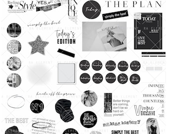 The Best Collection | Luxe Digital planner stickers, Magazine Collage stickers, Goodnotes Sticker File, Pre-cropped PNGs | CL39