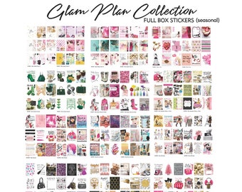 Glam Plan Seasonal Collection | Luxe Digital planner stickers, Magazine Collage stickers, Goodnotes Stickers, 216 Pre-cropped PNGs | MP00