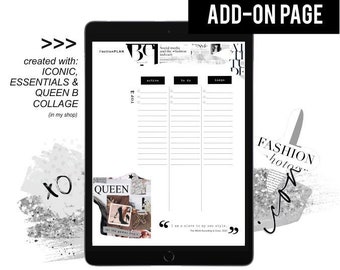 Aesthetic Action Plan Template Add-on PNG & PDF | Printable and Digital Planner Templates, Digital Lists Template | CPL04