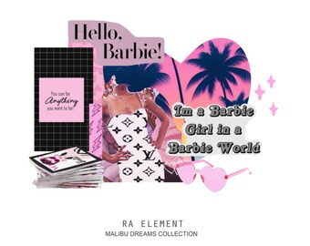 The Malibu Dreams Collection | Luxe Digital planner stickers, Magazine Collage stickers, Goodnotes Stickers, 55 Pre-cropped PNGs | CL37