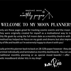 2024 Modern Moon Planner Personal Size 70 PAGE KIT 2024 Moon Phase Calendars, Dictionary, Stickers, 2024 Zodiac Calendar image 2