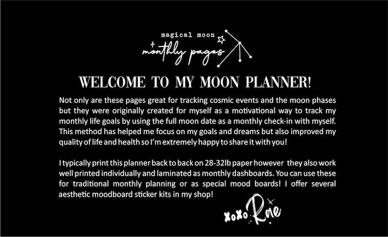 2024 Modern Moon Planner Personal Size 70 PAGE KIT 2024 Moon Phase Calendars, Dictionary, Stickers, 2024 Zodiac Calendar image 2