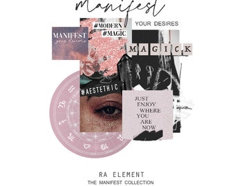 The Manifest Collection | Luxe Digital planner stickers, Magazine Collage stickers, Goodnotes Stickers, 54 Pre-cropped PNGs | CL01