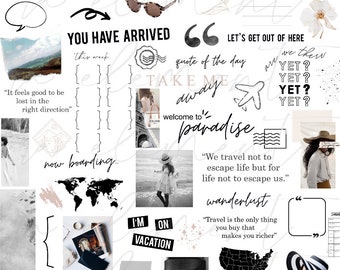 The Staycation Collection | Luxe Digital planner stickers, Magazine Collage stickers, Goodnotes Stickers, 66 Pre-cropped PNGs | CL06