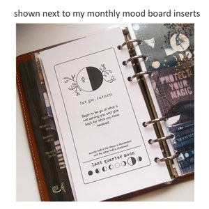 MD002 Moon Phase Oracle Planner Inserts with Moon Phase Definitions Perfect for Vellum, Acetate or Cardstock Personal Size Planner image 9