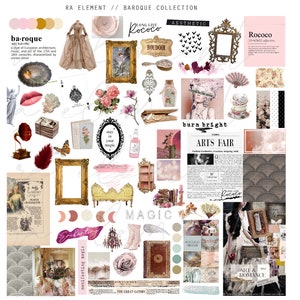 The Baroque Collection | Luxe Vintage Digital planner stickers, Magazine Collage stickers, Goodnotes Stickers, 98 Pre-cropped PNGs | CL19