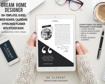 The Planner Essentials Vol 2 Dream Home Organizer 100+ hyperlinked templates, guides, calendars, stickers! Goodnotes File, PDF, PNGs | CL56