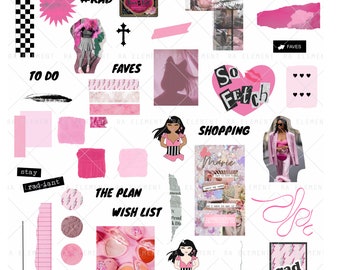 The Rad Collection | Y2k Digital planner stickers, Magazine Collage stickers, Goodnotes Sticker File, Pre-cropped PNGs | CL38