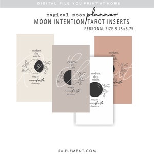MD002 Moon Phase Oracle Planner Inserts with Moon Phase Definitions Perfect for Vellum, Acetate or Cardstock Personal Size Planner image 2