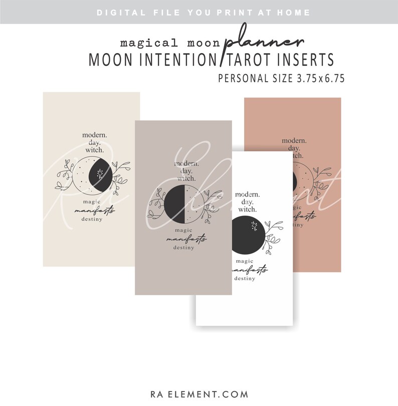 MD002 Moon Phase Oracle Planner Inserts with Moon Phase Definitions Perfect for Vellum, Acetate or Cardstock Personal Size Planner image 2