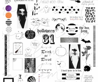 The Haunted Couture Collection | Luxe Digital planner stickers, Magazine Collage stickers, Goodnotes Sticker File, Pre-cropped PNGs | CL33