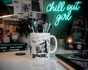 Serenity Now Cup of Positivity Collage Photo Ceramic Mug