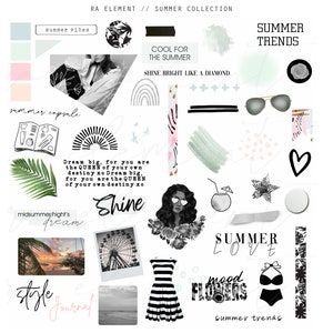 May include: A digital collage of summer-themed illustrations and text. The collage includes a rainbow, a heart, a palm tree, a Ferris wheel, a dress, sunglasses, a cherry, a star, and a flower. The text includes "Summer Vibes", "Summer Capsule", "Shine", "Summer Love", "Mood Flowers", "Summer Trends", "Cool for the Summer", "Shine Bright Like a Diamond", and "Dream big, for you are the QUEEN of your own destiny xo Dream big, for you are the QUEEN of your own destiny xo".