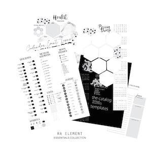 Planer Essentials Vol 1 | Lyxiga digitala klistermärken, estetiska collageklistermärken, Goodnotes-klistermärken, 275 förbeskurna PNG-filer | CL22
