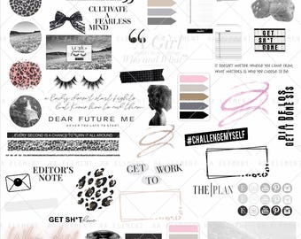 The Fearless Collection | Luxe Digital planner stickers, Magazine Collage stickers, Goodnotes Sticker File, Pre-cropped PNGs | CL48
