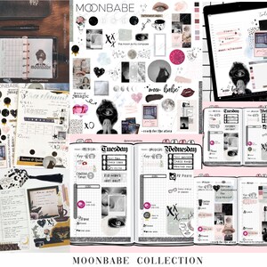 The Moonbabe Collection Luxe Digital planner stickers, Magazine Collage stickers, Goodnotes Stickers, 61 Pre-cropped PNGs CL04 image 4