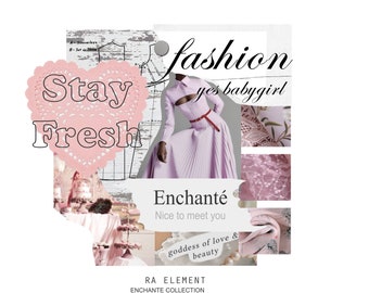 The Enchante Collection | Romantasy Whimsy Digital stickers, Magazine Collage stickers, Goodnotes Sticker File, 47 Pre-cropped PNGs | CL36