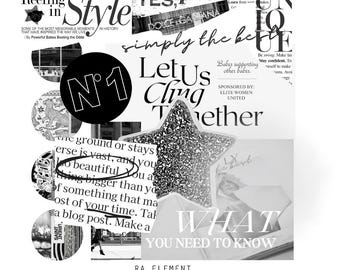 The Best Collection | Luxe Digital planner stickers, Magazine Collage stickers, Goodnotes Sticker File, 50 Pre-cropped PNGs | CL39