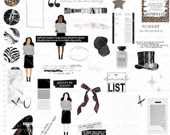 The Dominate Collection | Luxe Digital planner stickers, Magazine Collage stickers, Goodnotes Sticker File, Pre-cropped PNGs | CL17