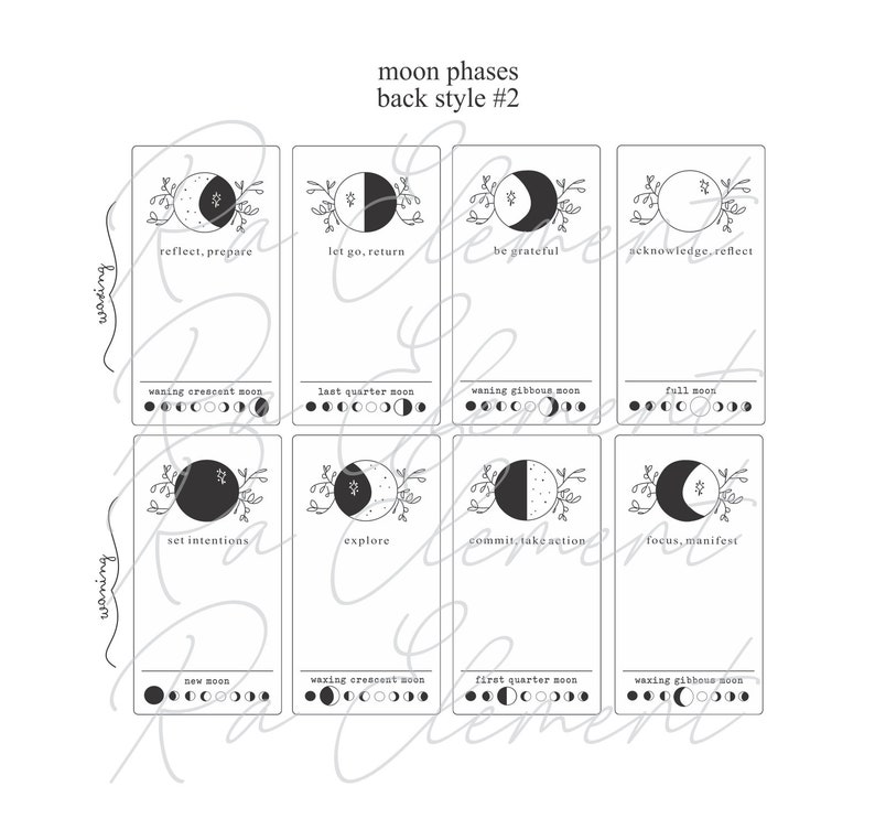 MD002 Moon Phase Oracle Planner Inserts with Moon Phase Definitions Perfect for Vellum, Acetate or Cardstock Personal Size Planner image 7
