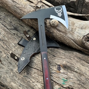 Handmade Carbon Steel Tomahawk Axe - Tactical Throwing Hatchet - Survival Tool