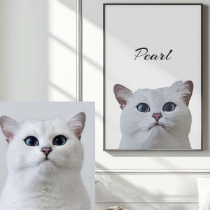 Custom Pet Portraits Using Pet Photo Personalized Digital Dog Portraits Cat Portraits Custom Dog Portraits Custom Pet Art Pet Drawing Poster