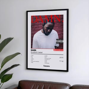 DAMN. Poster - Kendrick Lamar Album Cover Art Print - Hip Hop Wall ...