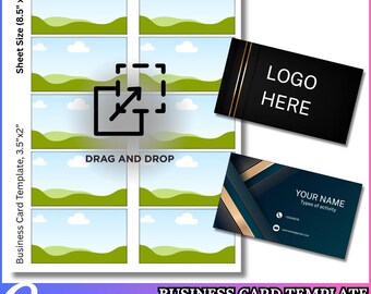 Business Card Template, 3.5”x2” Business Card Template, Business Card Svg Png, Canva Editable Blank Business Card, DIY Business Card Digital