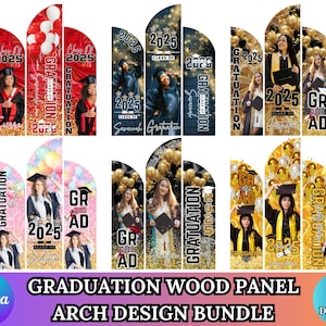 Graduation Wooden Arch Panel Design Canva Backdrop Template Bundle, Grad Party Decoration Template, Grad Entrance Arch, Graduation templates
