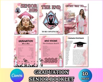 2026 Graduation Booklet Template | Editable High School Graduation Keepsake | Senior Memory Book Printable | Custom DIY Graduation Magazines