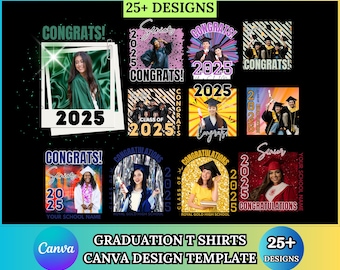 2025 Graduation tshirt Grad Bootleg Canva Template, Graduation t shirt bundle, Canva Grad tshirt template, Class of 2025 Graduation T Shirt