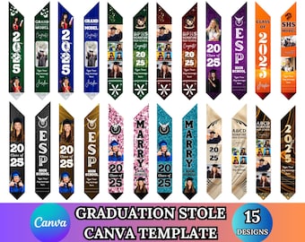 Grad Stole Template | Graduation Stole Canva Template | Editable Grad Stole | Girl & Boy Stole Designs | Grad Stole Design