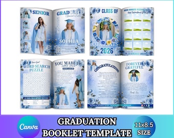 Class of 2026 Graduation Booklet Template | Elite Senior Memory Book | Canva High School Milestone Magazine, Prestigious Graduation Keepsake