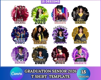 Class of 2026 Graduation T Shirts Template, Senior 2026 Canva Template, Congratulations Canva Template, Grad 2026 T shirt Designs, Digital