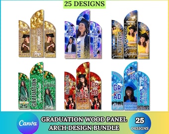 25 Graduation Wooden Arch Panel Canva Editable Template, Grad Party Decoration Template, Grad Entrance Arch, Wooden Arch Backdrop Template
