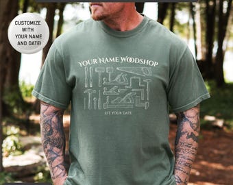 Custom Woodworking Shirt, Gift for Woodworker, Tool Lover T-Shirt, Carpenter shirt, Woodworking Apparel, Woodworking Mug, Shop Teacher Tee