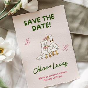 Spaß sparen die Datums-Einladung, einzigartige Hochzeit speichern die Daten, Hand gezeichnet Doodles Hochzeitseinladung, benutzerdefinierte Illustrationen Hochzeitseinladung