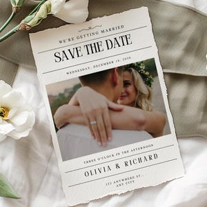 新聞の結婚式招待状、カスタム新聞の結婚式招待状、エレガントな結婚式招待状、風変わりな結婚式招待状