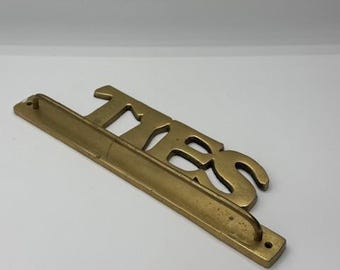 Vintage Solid Brass “Ties” Wall Hook – Mid-Century Organizer