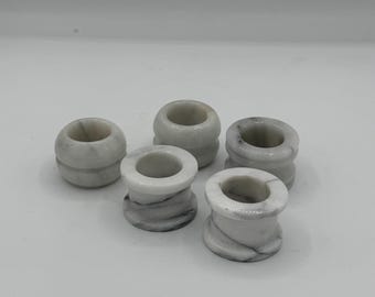 Anillos para servilletas de mármol vintage - Juego de 5, decoración minimalista para el comedor