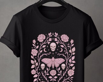Gothic Garden Shirt Dark Academia Botanical Tee Unisex Floraw T-shirt